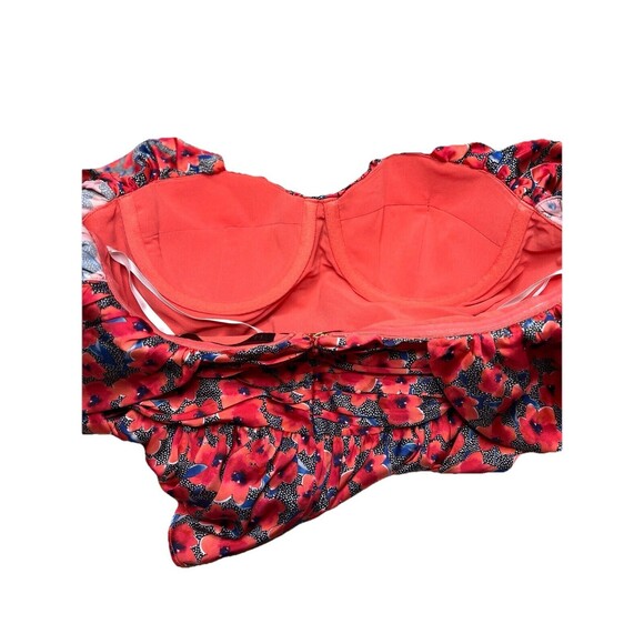 House Of Harlow 1960 Revolve Burna Blouse In Red Poppy Floral Women Size Medium - Picture 4 of 12